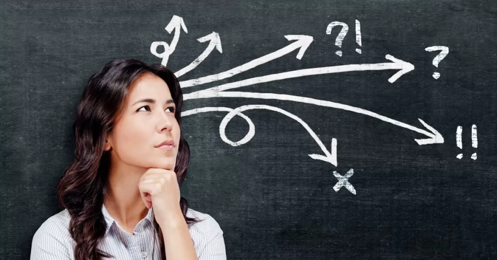 Woman thinking of her choices