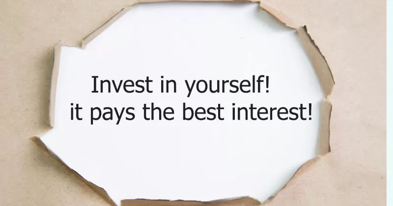 Invest in yourself sign